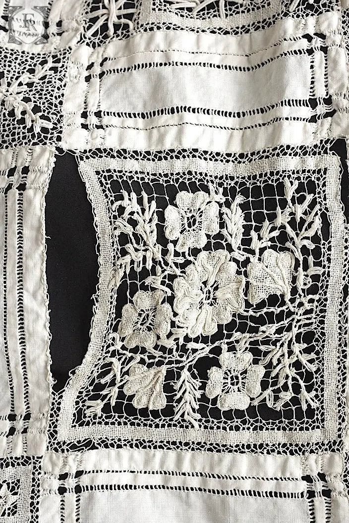 アンティーク刺繍クロス　antique linge de maison 回収素材用 .FR a l'epoque