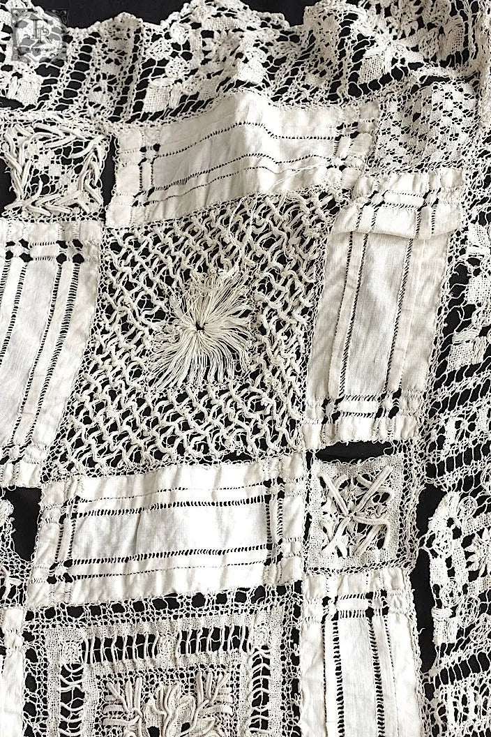 アンティーク刺繍クロス　antique linge de maison 回収素材用 .FR a l'epoque