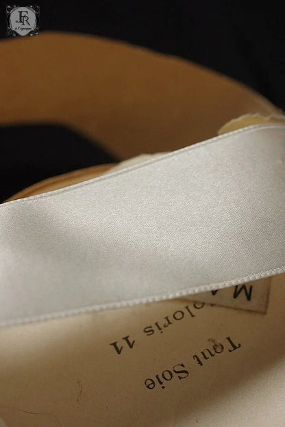 アンティークリボン　antique ruban 白　ブルー .FR a l'epoque