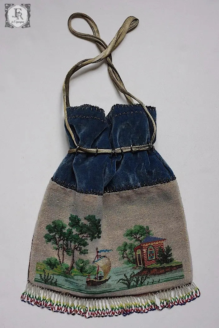 アンティークポシェット　antique sac ビーズ .FR a l'epoque