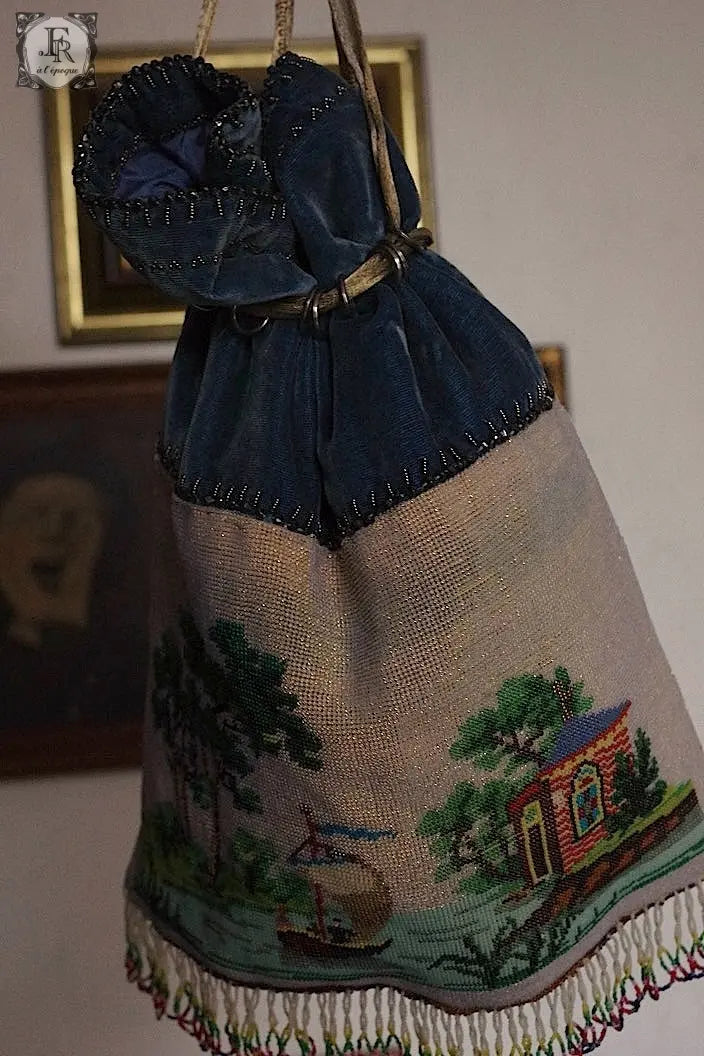 アンティークポシェット　antique sac ビーズ .FR a l'epoque