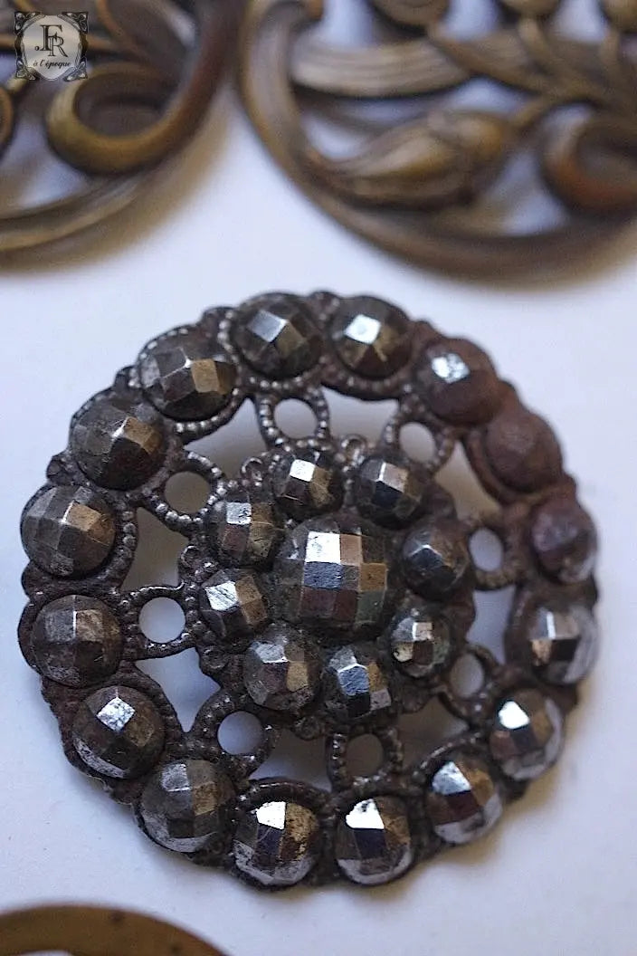 アンティークボタン　boutons ancien 6個 .FR a l'epoque
