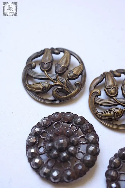 アンティークボタン　boutons ancien 6個 .FR a l'epoque