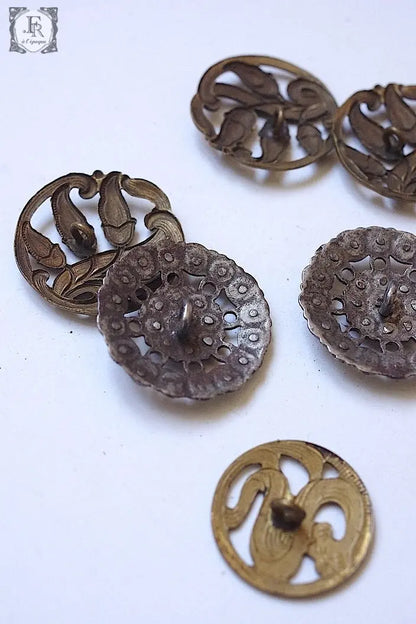 アンティークボタン　boutons ancien 6個 .FR a l'epoque