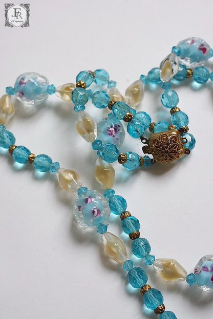 ヴィンテージガラスネックレス collier vintage　 .FR a l'epoque
