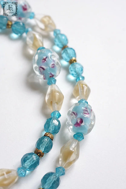 ヴィンテージガラスネックレス collier vintage　 .FR a l'epoque