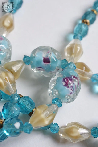 ヴィンテージガラスネックレス collier vintage　 .FR a l'epoque