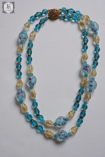 ヴィンテージガラスネックレス collier vintage　 .FR a l'epoque