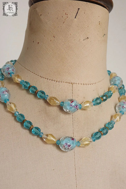 ヴィンテージガラスネックレス collier vintage　 .FR a l'epoque
