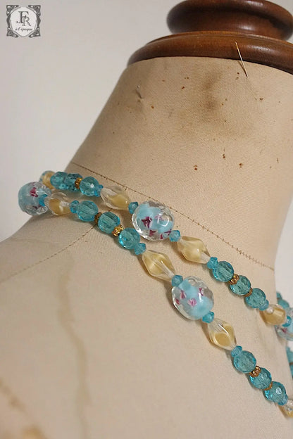 ヴィンテージガラスネックレス collier vintage　 .FR a l'epoque