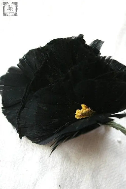 corsage ヴィンテージ　コサージュ　クロ　羽 .FR A Ll'EPOQUE