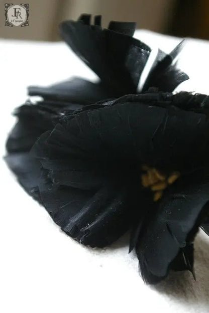 corsage ヴィンテージ　コサージュ　クロ　羽 .FR A Ll'EPOQUE