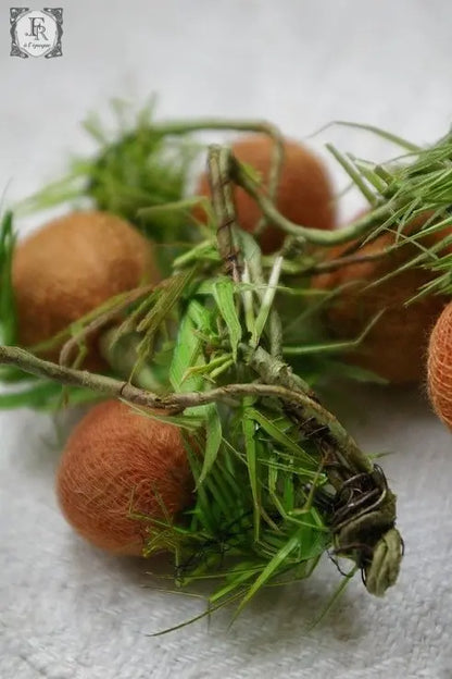 corsage ヴィンテージ　コサージュ　 実　赤オレンジ .FR A Ll'EPOQUE