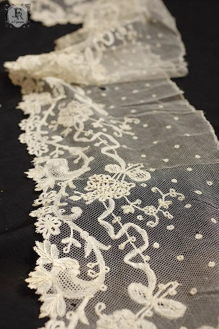 アンティークレース　dentelle ancienne  220cm　アプリカッションアングレテール .FR a l'epoque