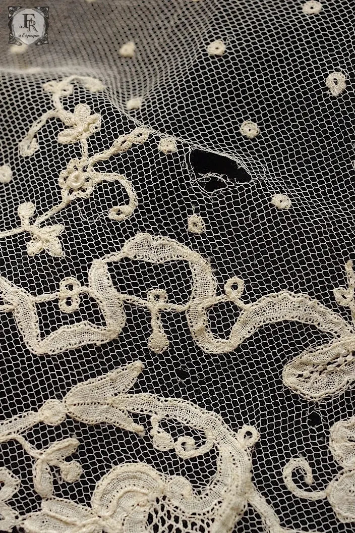 アンティークレース　dentelle ancienne  220cm　アプリカッションアングレテール .FR a l'epoque