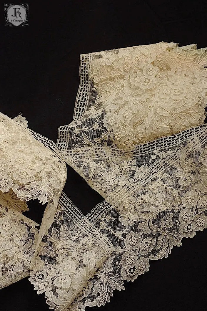 アンティークレース　dentelle ancienne  340cm　ブリュクセルレース .FR a l'epoque