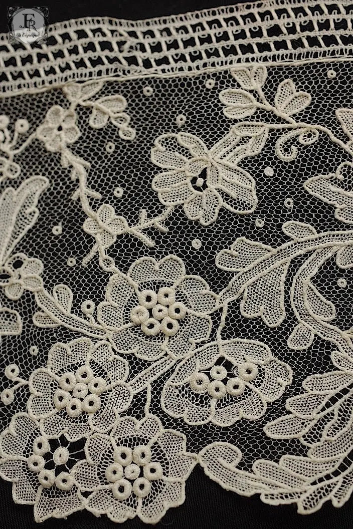 アンティークレース　dentelle ancienne  340cm　ブリュクセルレース .FR a l'epoque