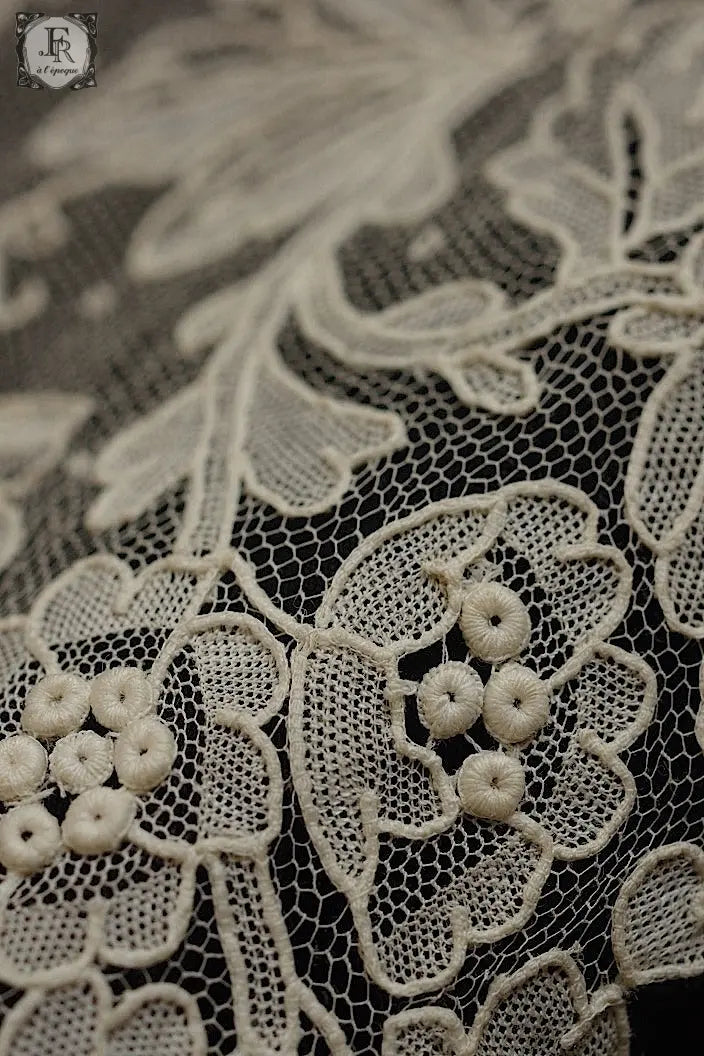 アンティークレース　dentelle ancienne  340cm　ブリュクセルレース .FR a l'epoque