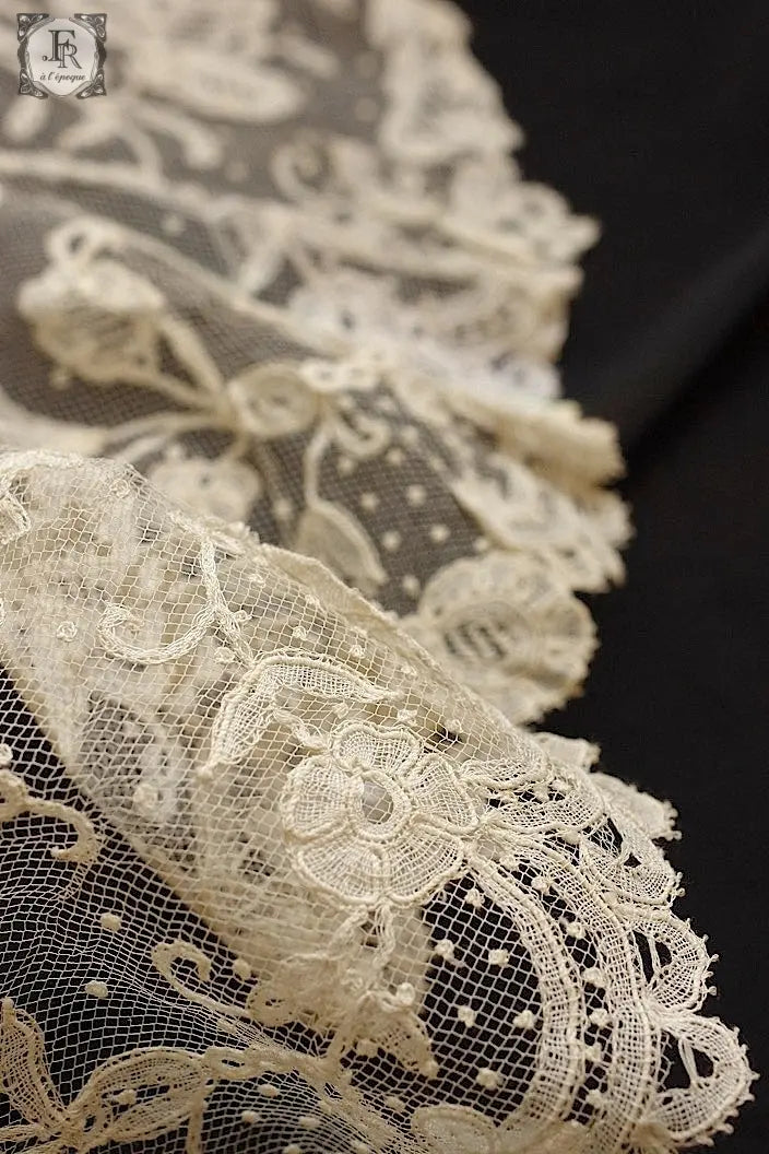 アンティークレース　dentelle ancienne  首周り　アプリカッションアングレテール .FR a l'epoque