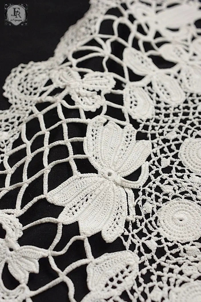 アンティークレース　dentelle ancienne クロシェ襟 .FR a l'epoque