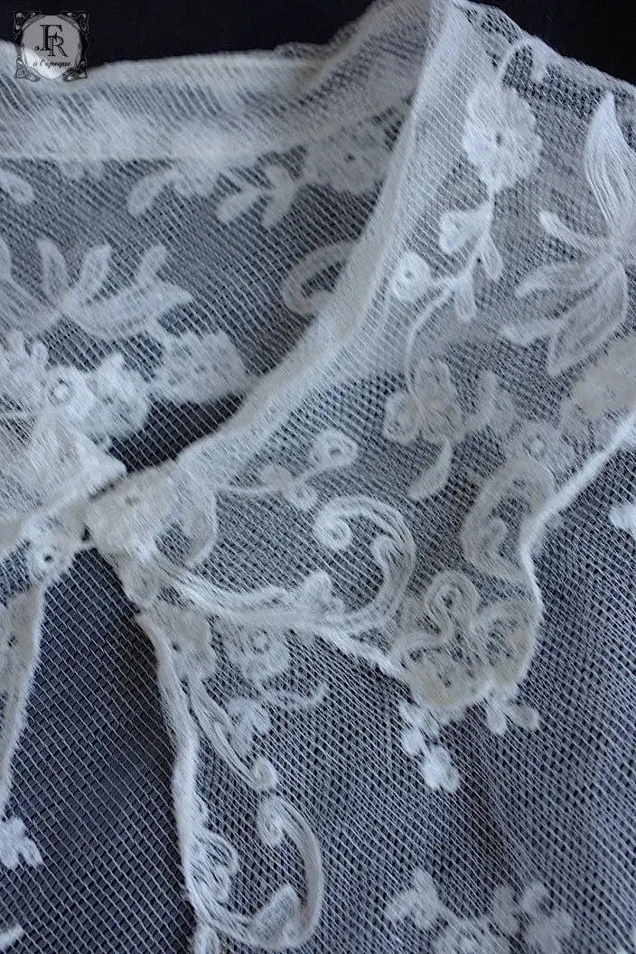 アンティークレース　dentelle ancienne 襟付きケープ .FR a l'epoque