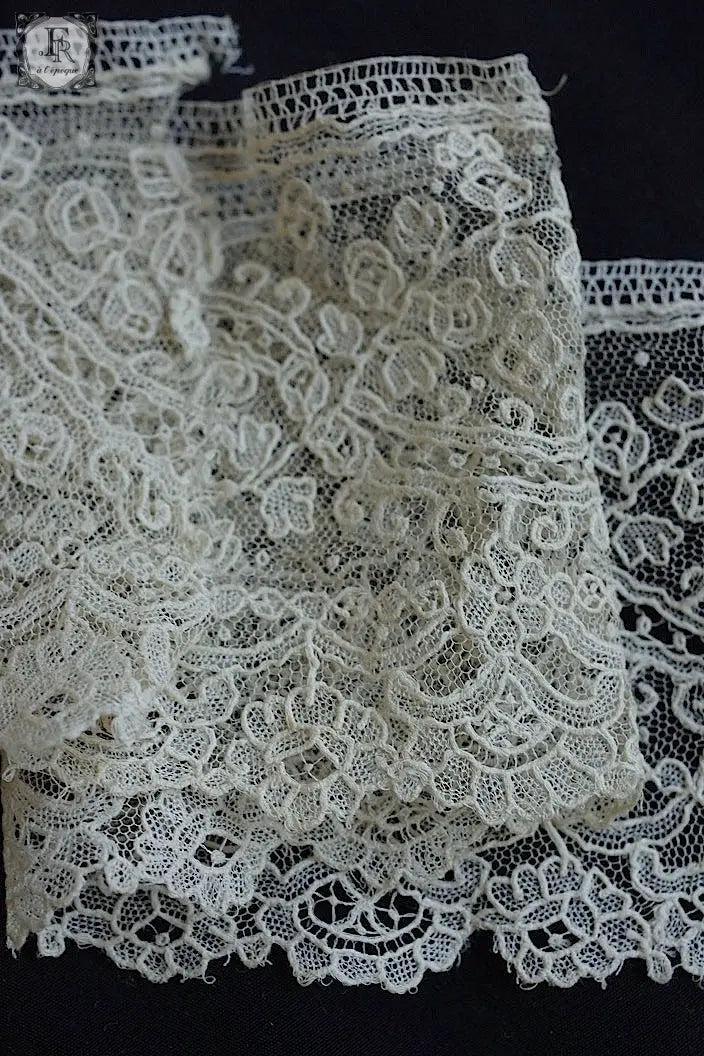 アンティークレース　dentelle ancienne ブリュクセルレース　ハギレ .FR a l'epoque