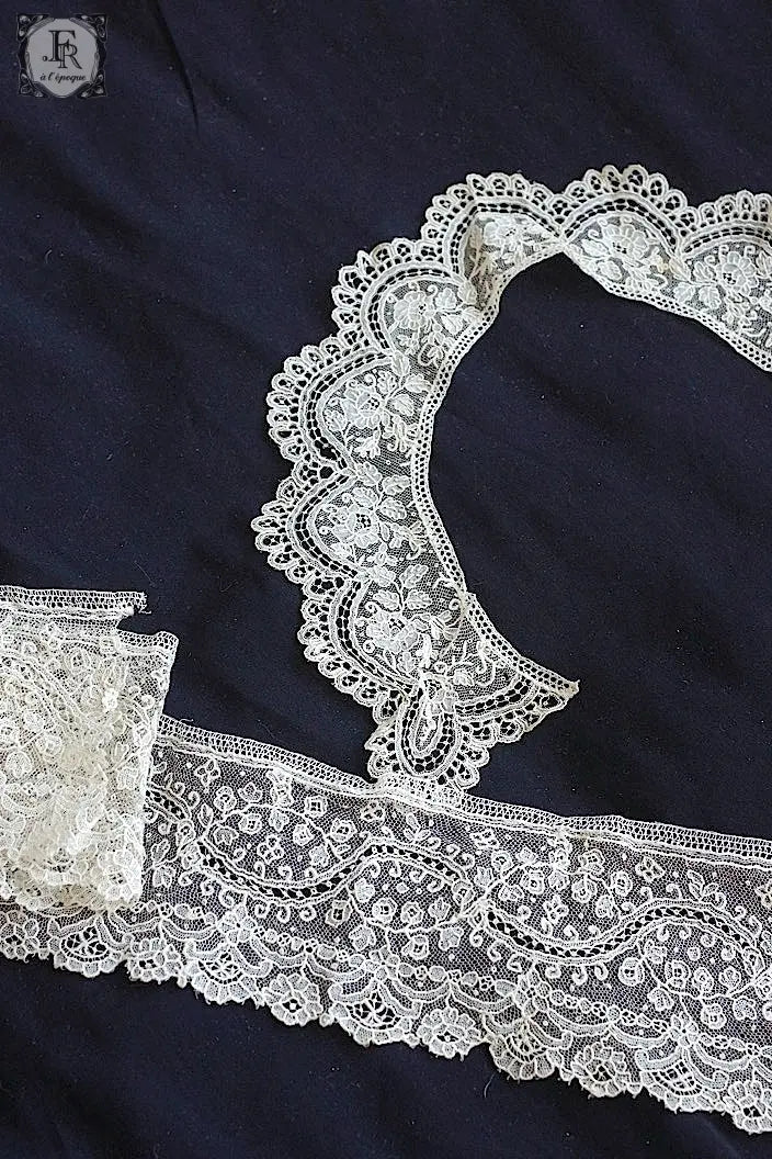 アンティークレース　dentelle ancienne ブリュクセルレース　ハギレ .FR a l'epoque