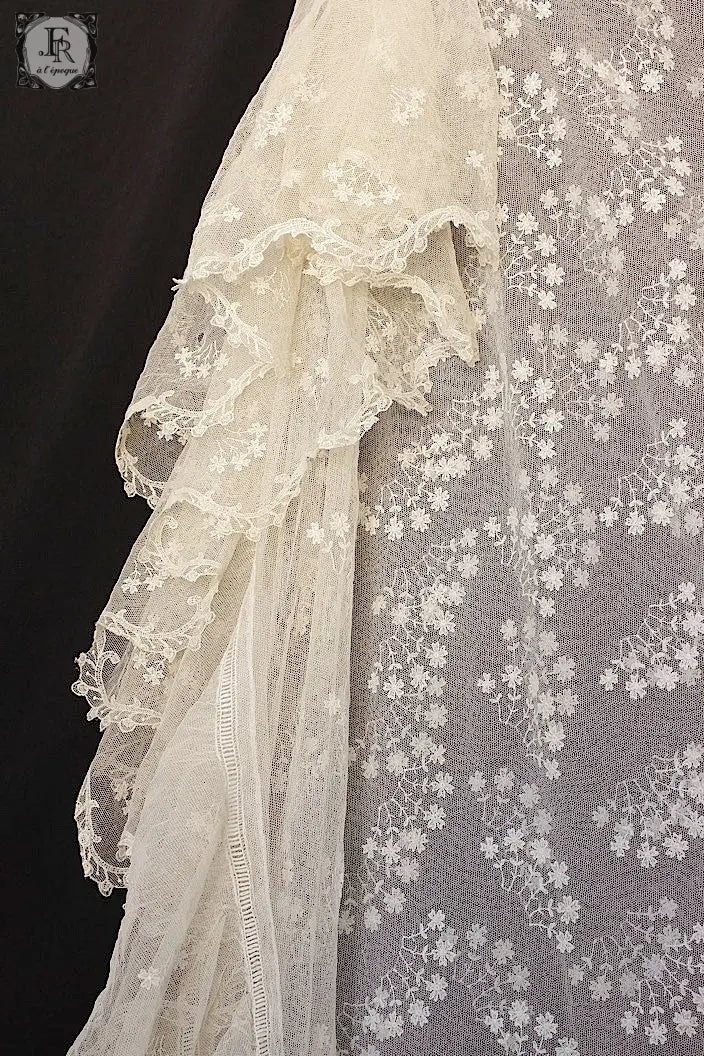アンティークレース　dentelle ancienne 天蓋用レース生地 .FR a l'epoque