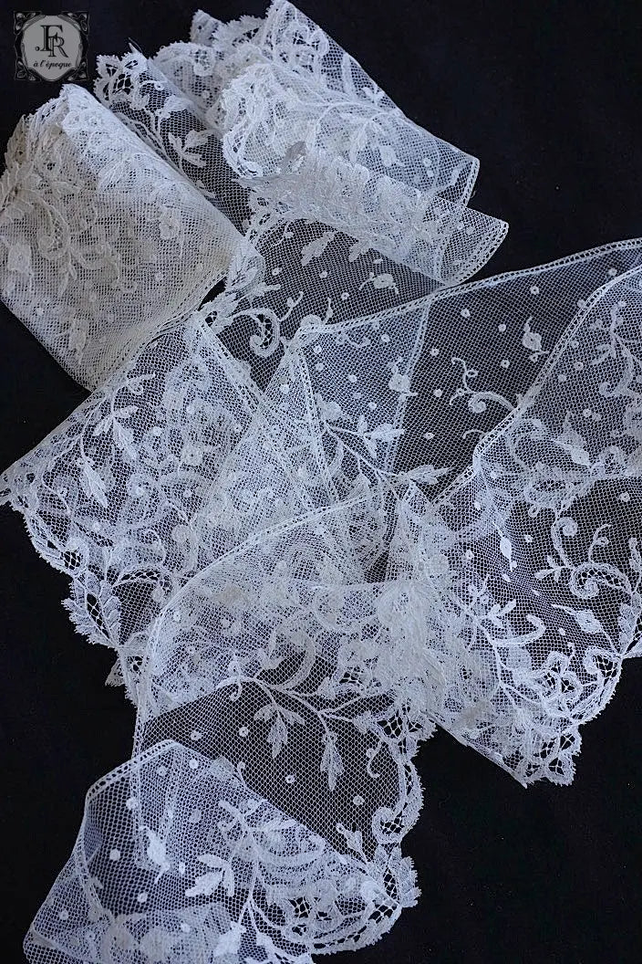 アンティークレース　dentelle ancienne アプリカッションアングレテール 226cm .FR a l'epoque