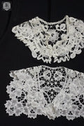 アンティークレース　dentelle ancienne 襟2つ .FR a l'epoque