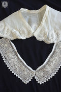 アンティークレース　dentelle ancienne 襟2つ .FR a l'epoque