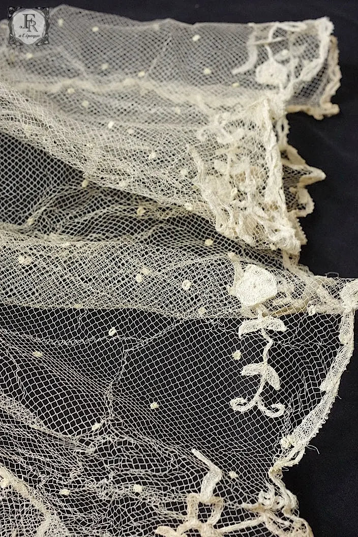 アンティークレース　dentelle ancienne ベール　2つ .FR a l'epoque