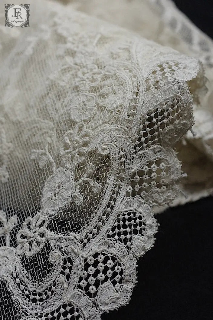 アンティークレース　dentelle ancienne アプリカッションアングレテール　430cm .FR a l'epoque