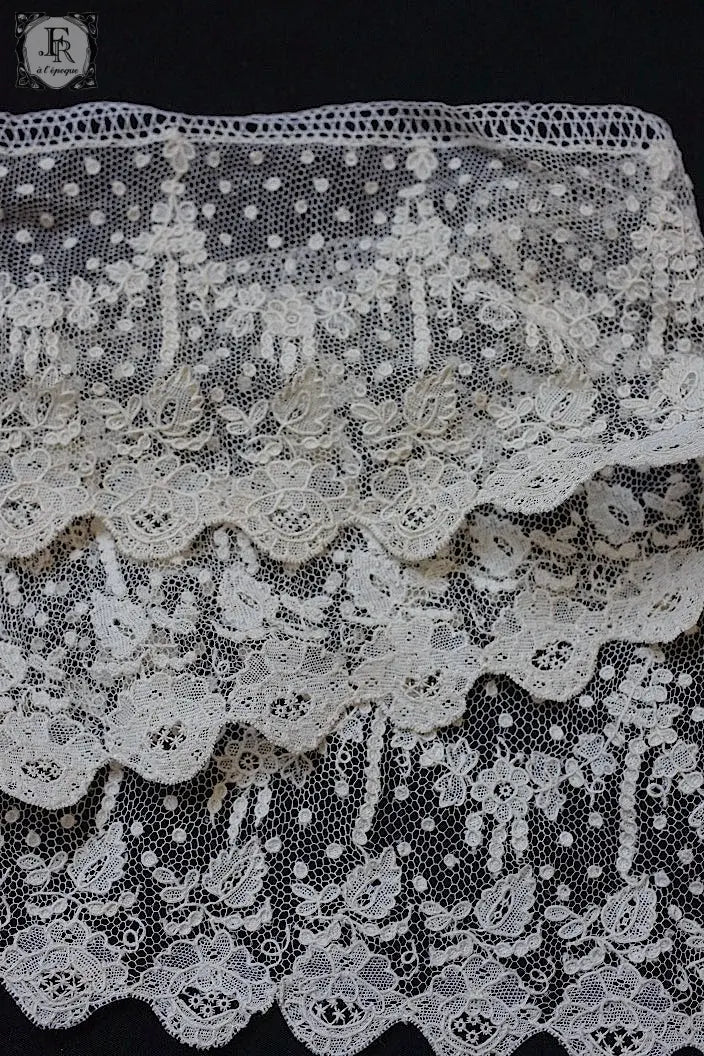 アンティークレース　dentelle ancienne アランソンレース　74cm .FR a l'epoque