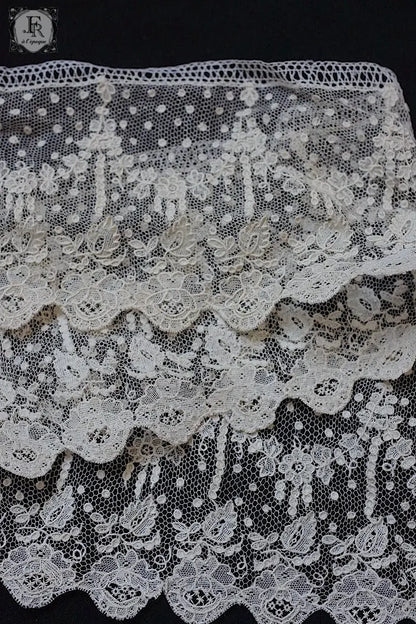 アンティークレース　dentelle ancienne アランソンレース　74cm .FR a l'epoque