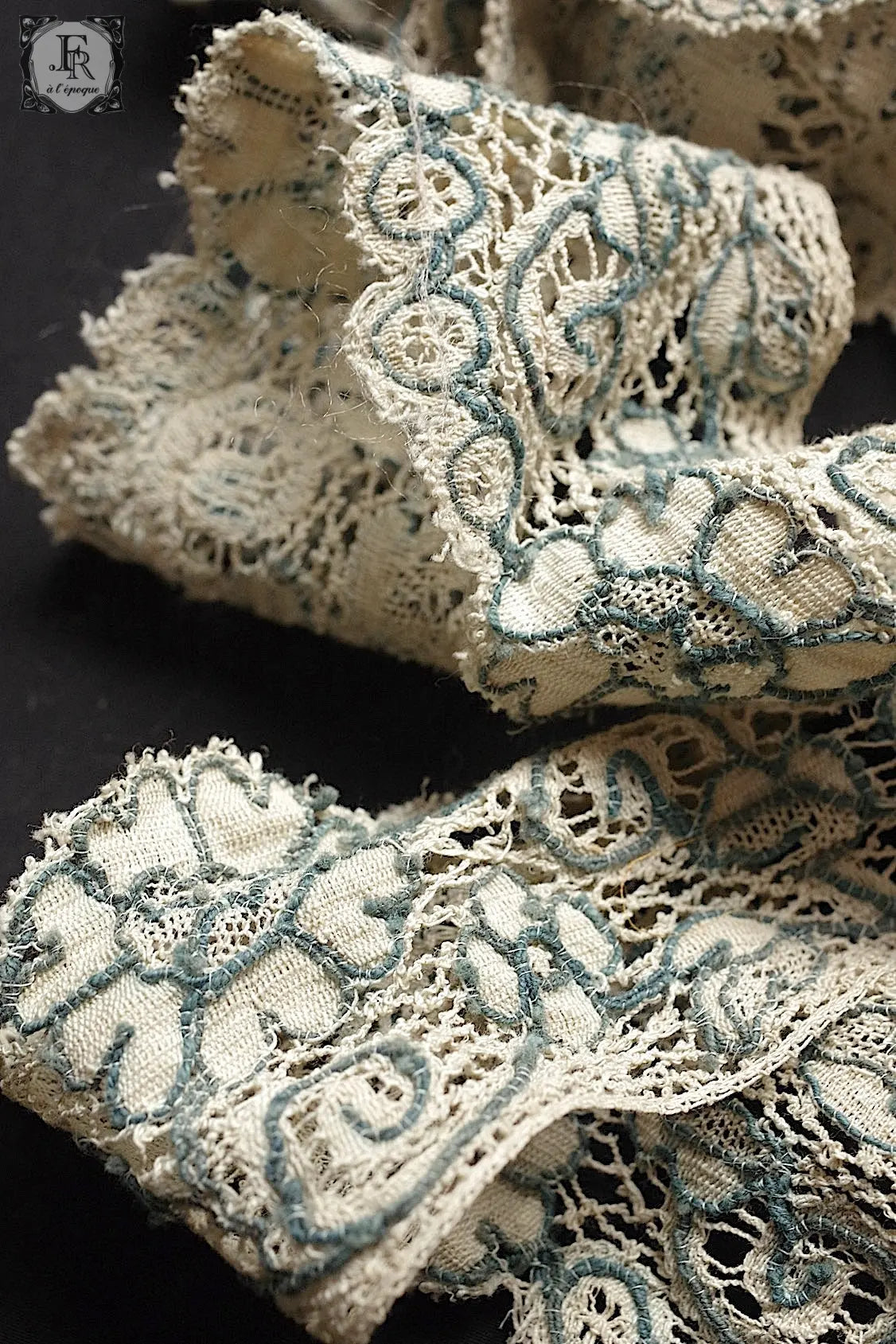 アンティークレース　dentelle ancienne antique lace 236cm .FR a l'epoque