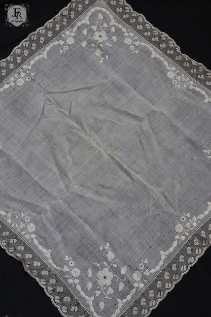 アンティークレース　dentelle ancienne antique lace ハンカチ2 .FR a l'epoque