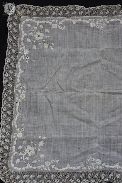 アンティークレース　dentelle ancienne antique lace ハンカチ2 .FR a l'epoque