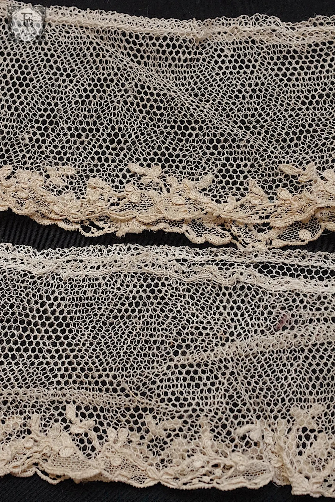 アンティークレース　dentelle ancienne antique lace アランソン2本 .FR a l'epoque