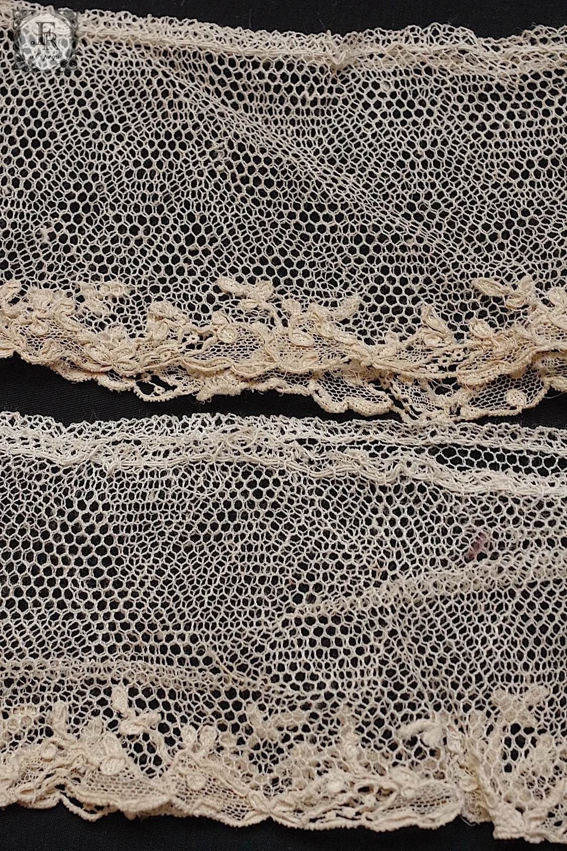 アンティークレース　dentelle ancienne antique lace アランソン2本 .FR a l'epoque