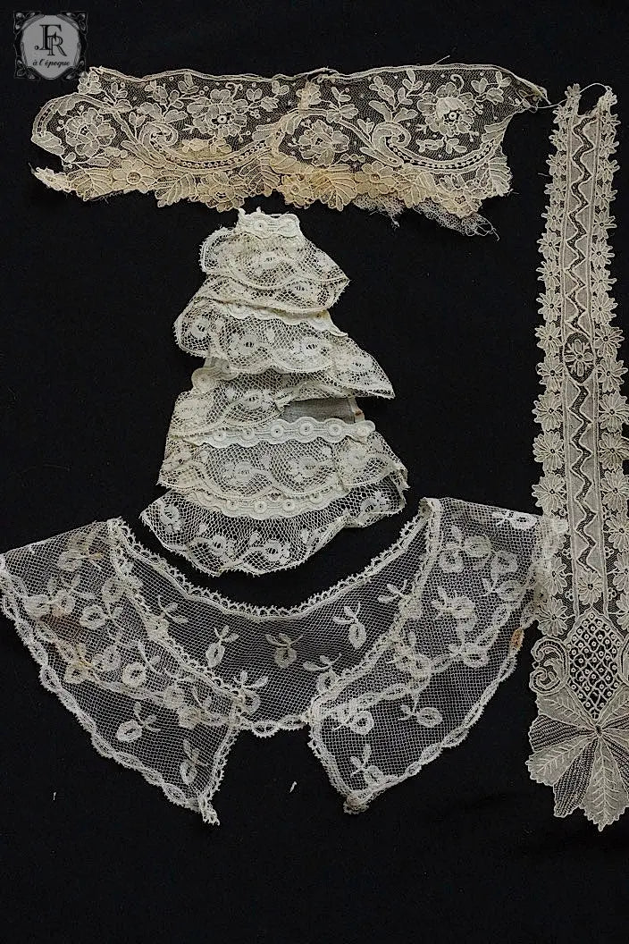 アンティークレース　dentelle ancienne　小さな襟など .FR a l'epoque