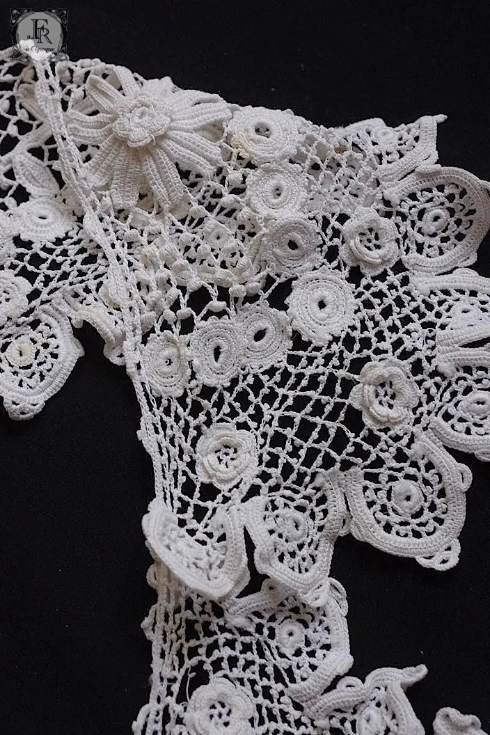 アンティークレース　dentelle ancienne　クロシェレース襟 .FR a l'epoque
