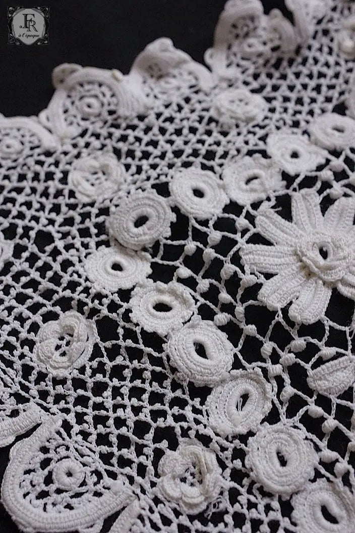 アンティークレース　dentelle ancienne　クロシェレース襟 .FR a l'epoque
