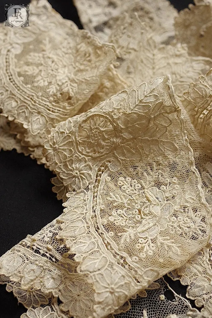 アンティークレース　dentelle ancienne　ブリュクセルレース　300cm .FR a l'epoque