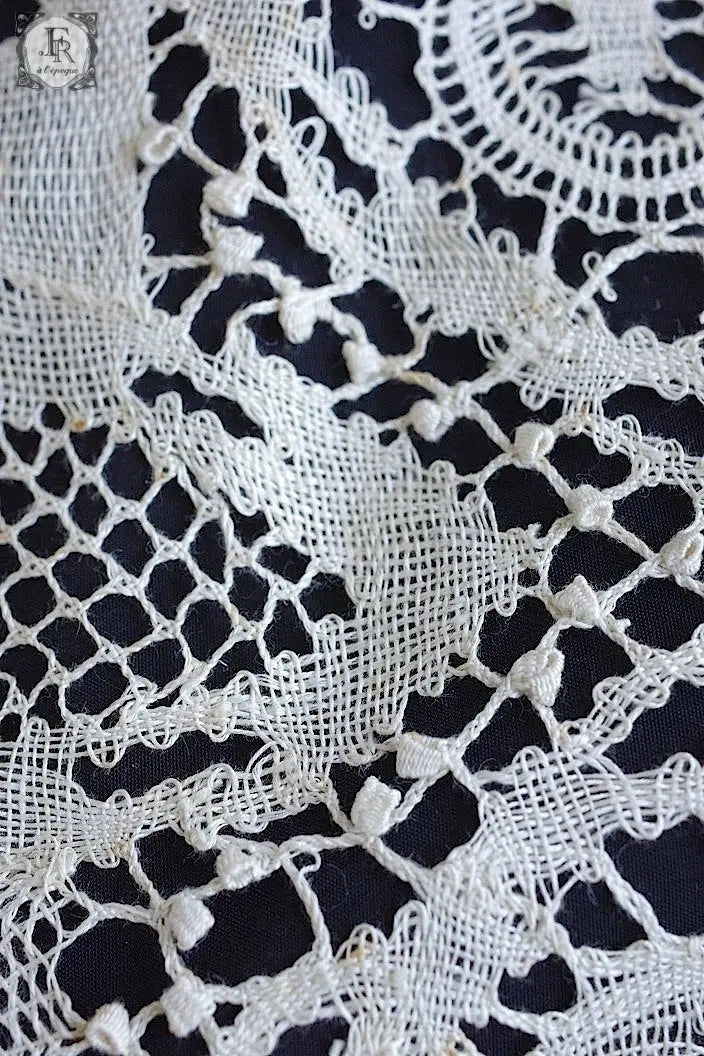 アンティークレース　dentelle ancinne　幅広ボビンレース　260cm .FR a l'epoque