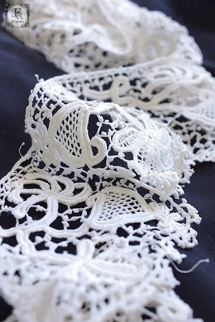 アンティークレース　dentelle ancinne　クロシェレース　430cm .FR a l'epoque