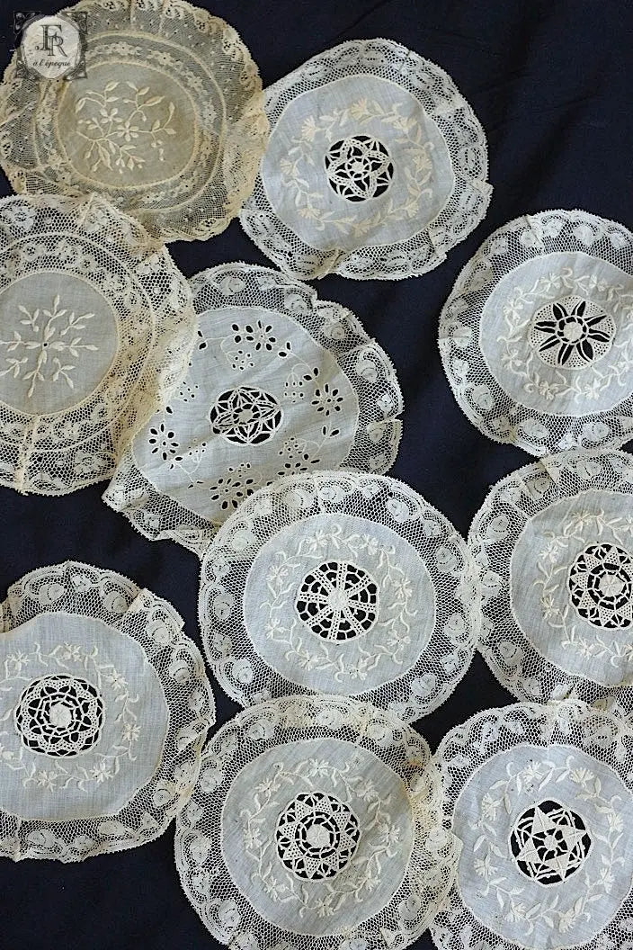 アンティークレース　dentelle ancinne　napprons 2 .FR a l'epoque