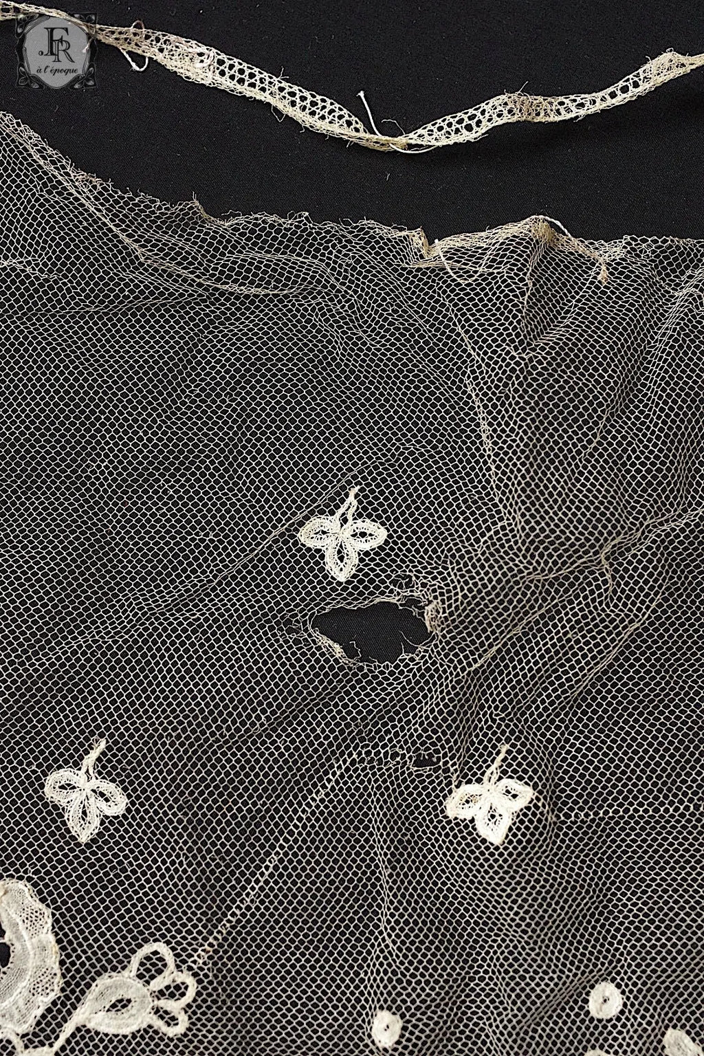 アンティークレース　dentelle antique 196cm 素材用 .FR a l'epoque