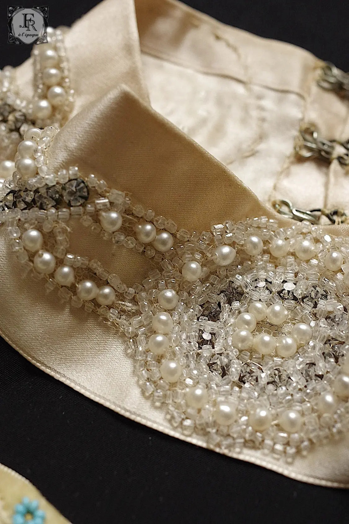 アンティークビーズ刺繍レース dentelle antique 2種 .FR a l'epoque