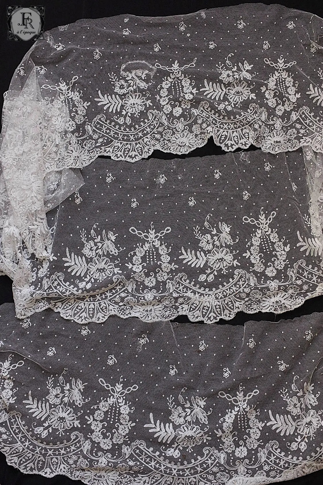 アンティークレース dentelle antique チュール刺繍 .FR a l'epoque